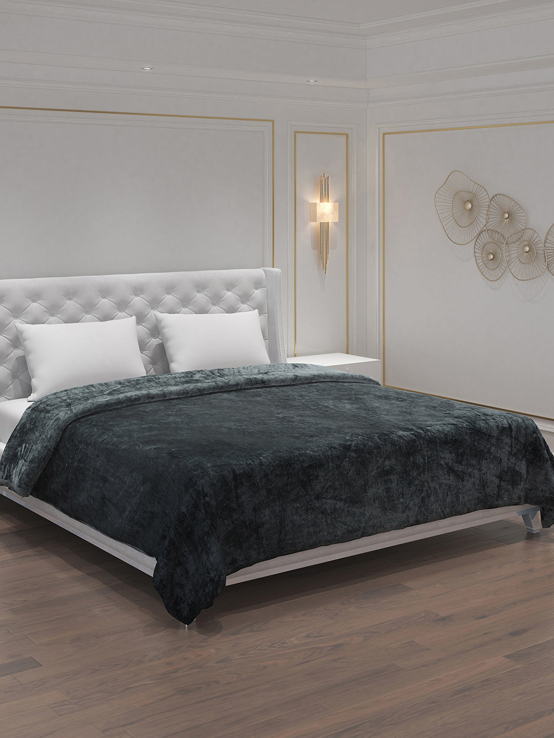 Solid Polyester Double Bed Blanket for AC Room