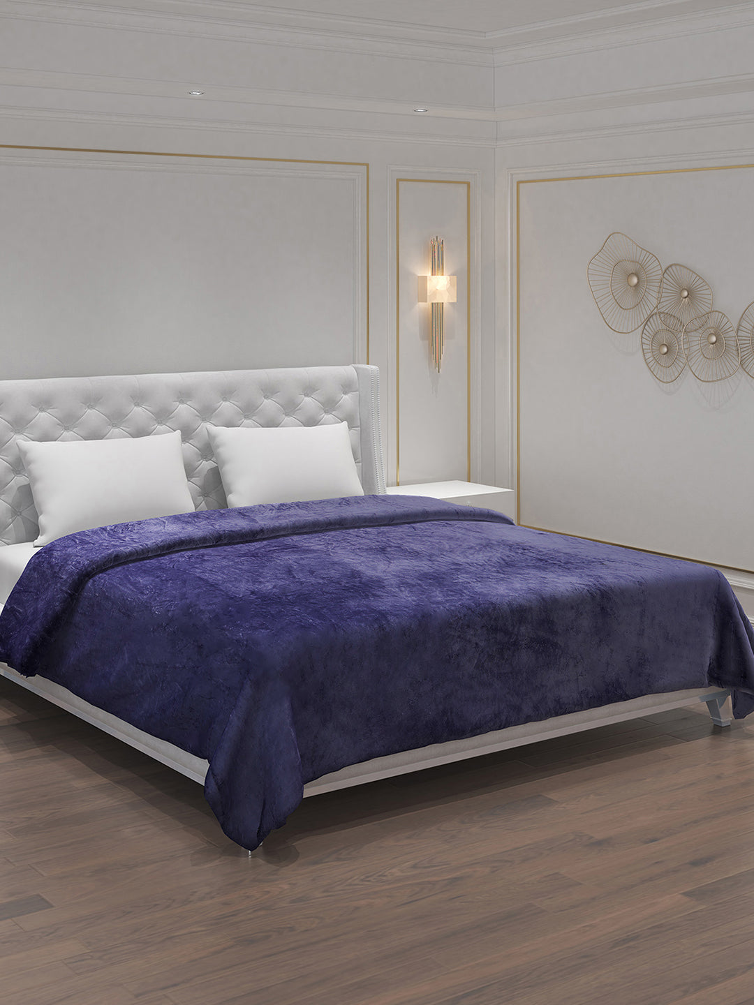 Solid Polyester Double Bed Blanket for AC Room