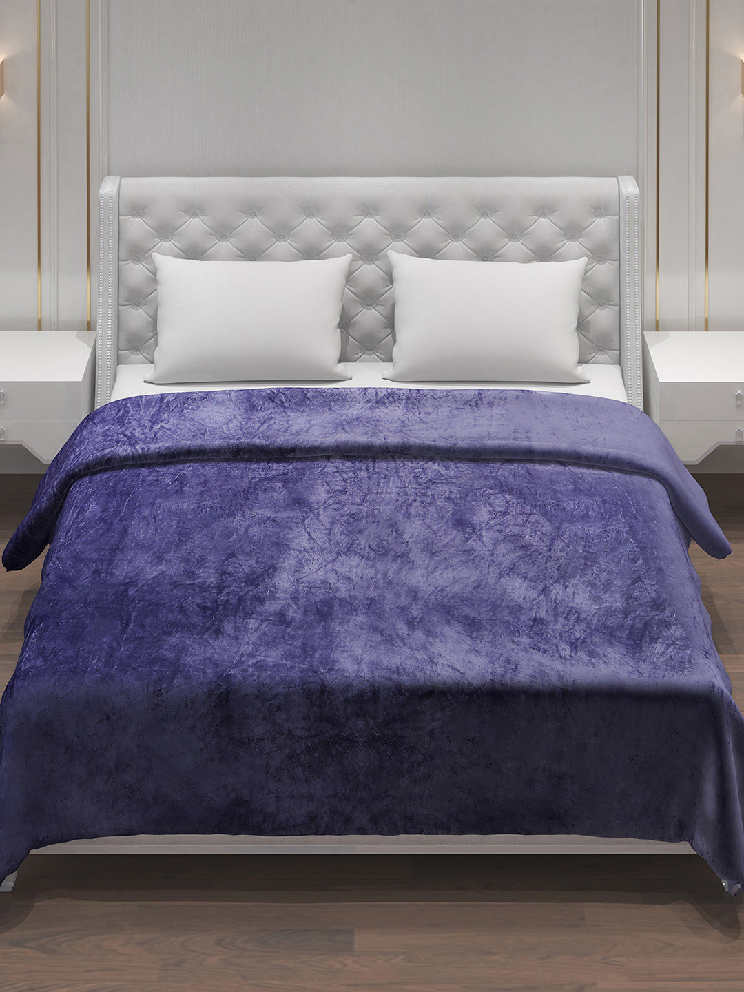 Solid Polyester Double Bed Blanket for AC Room