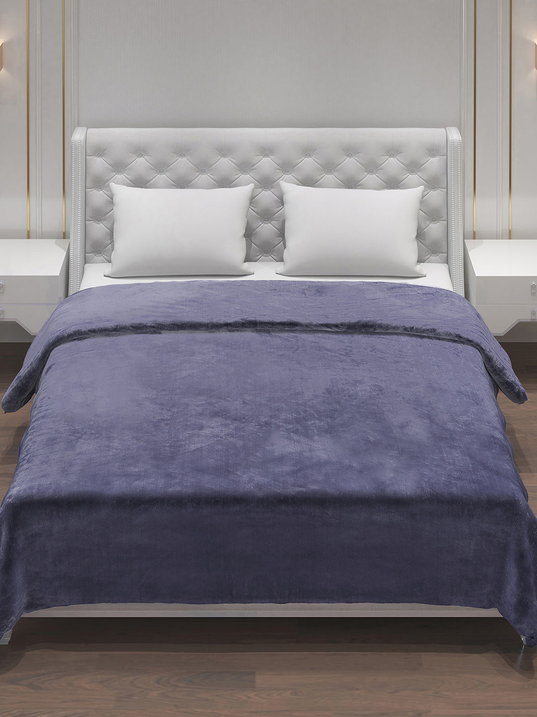 Solid 100% Polyester Double Bed Blanket for AC Room