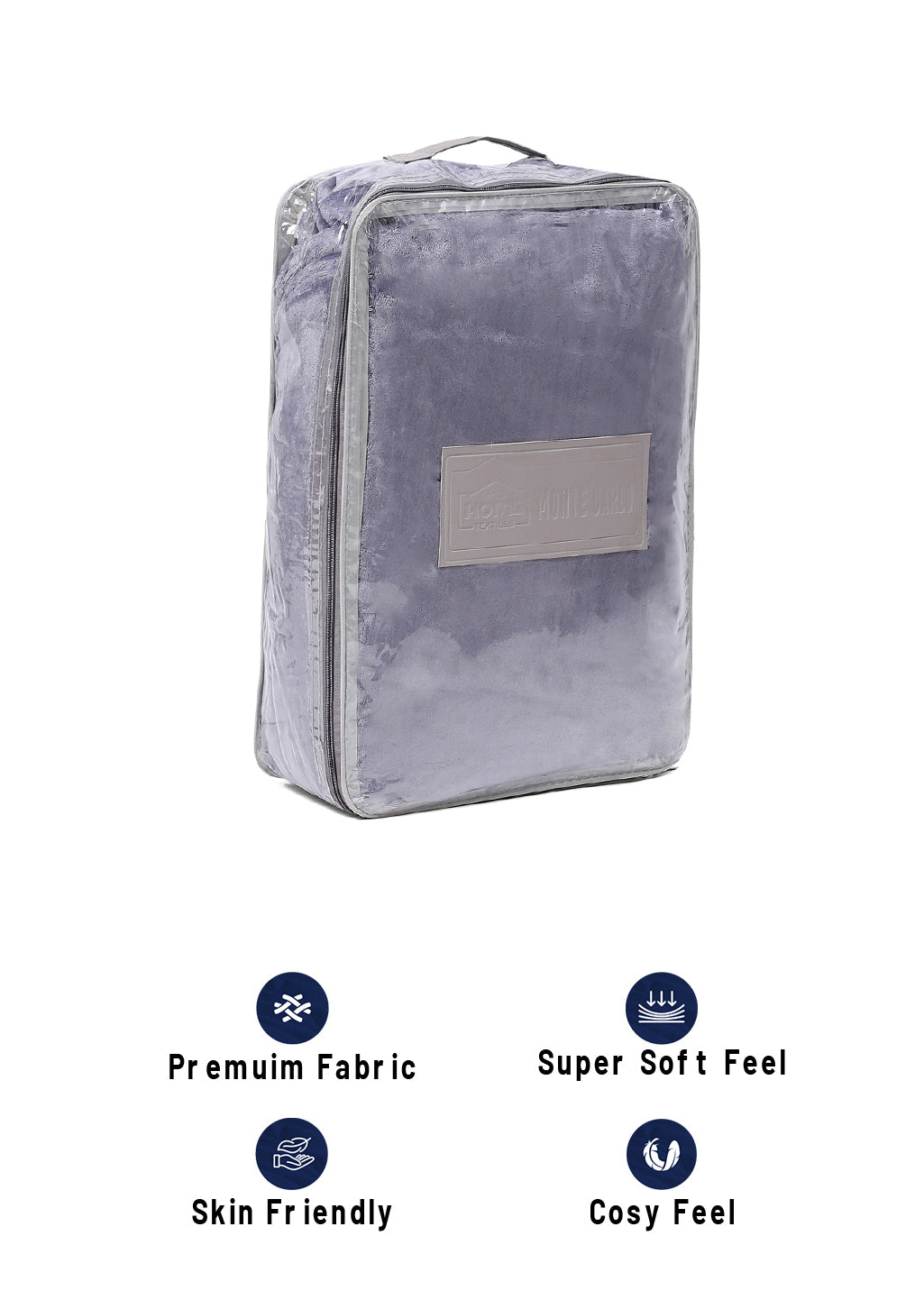 Solid 100% Polyester Double Bed Blanket for AC Room