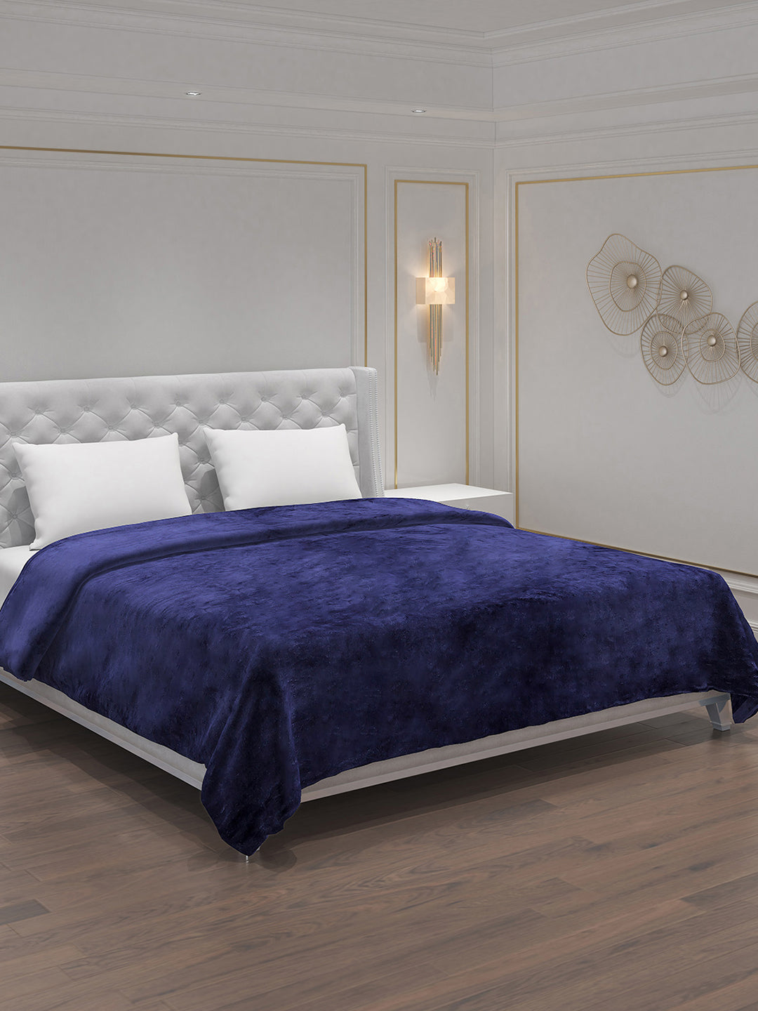 Solid 100% Polyester Double Bed Blanket for AC Room