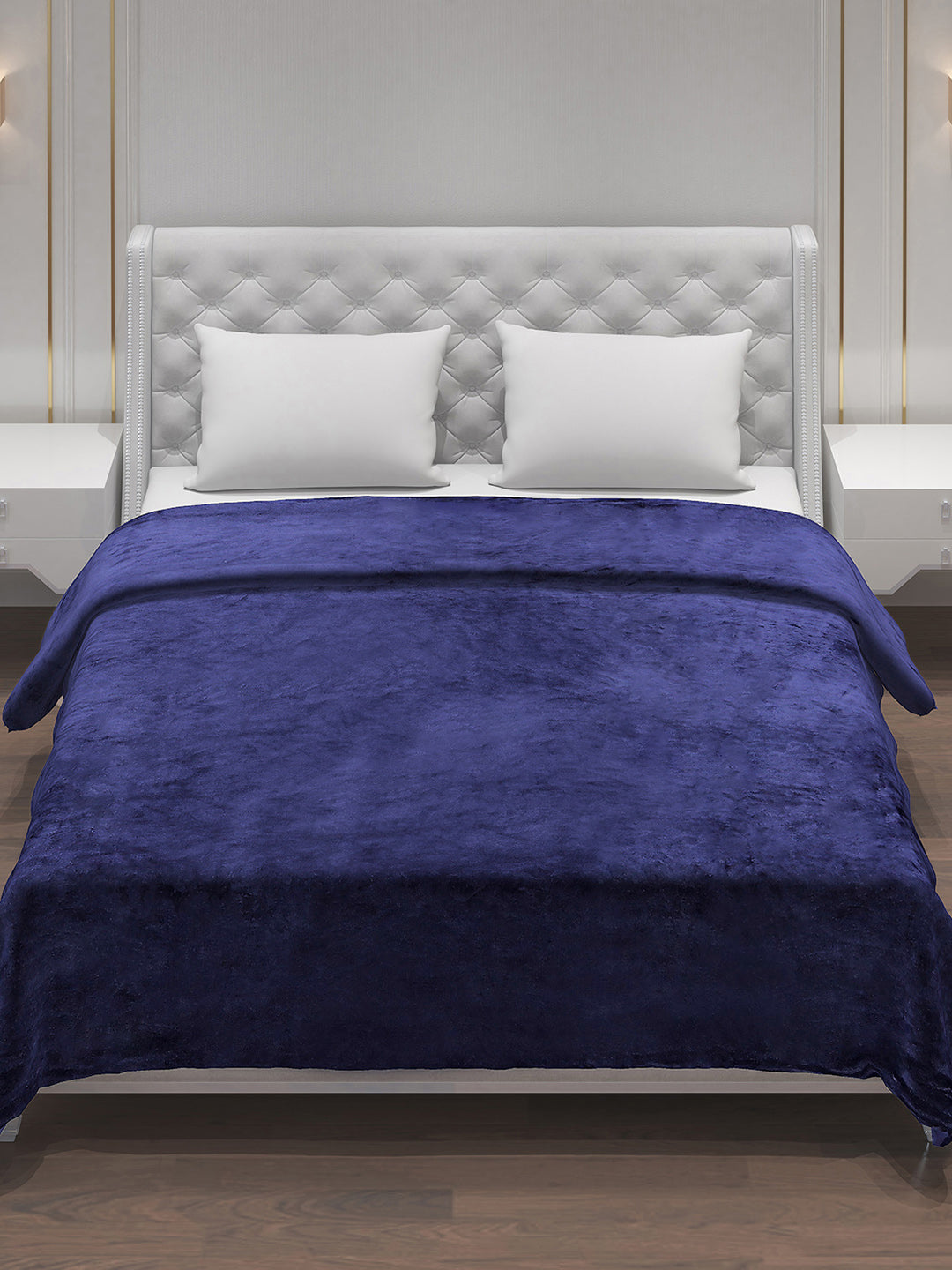 Solid 100% Polyester Double Bed Blanket for AC Room