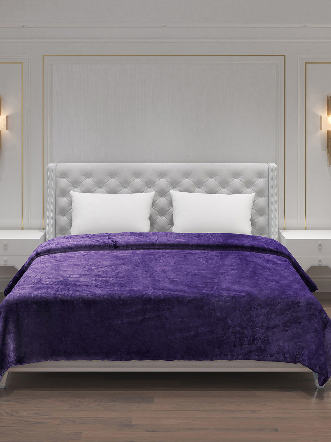 Solid Polyester Double Bed Blanket for AC Room