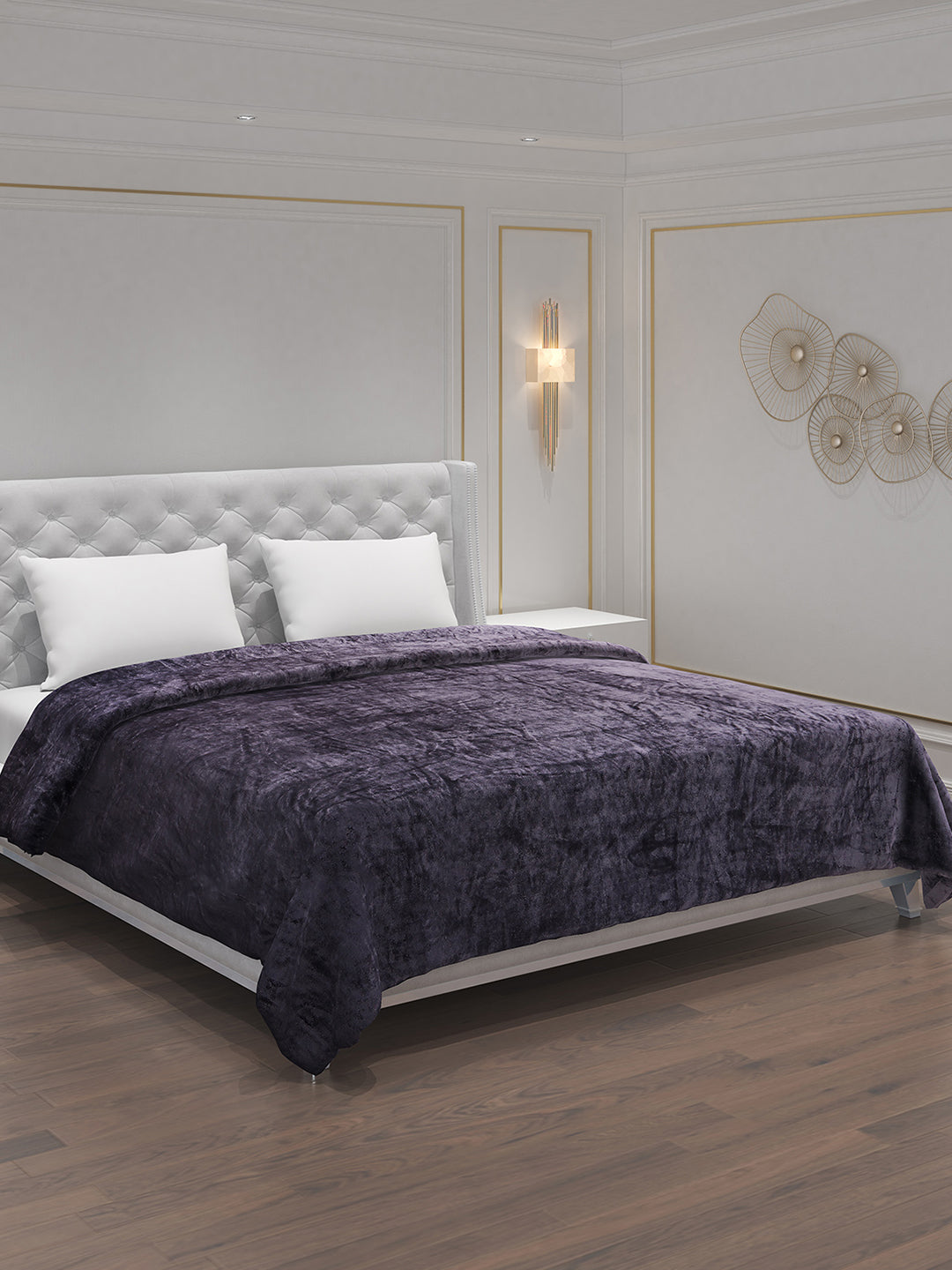 Solid Polyester Double Bed Blanket for AC Room