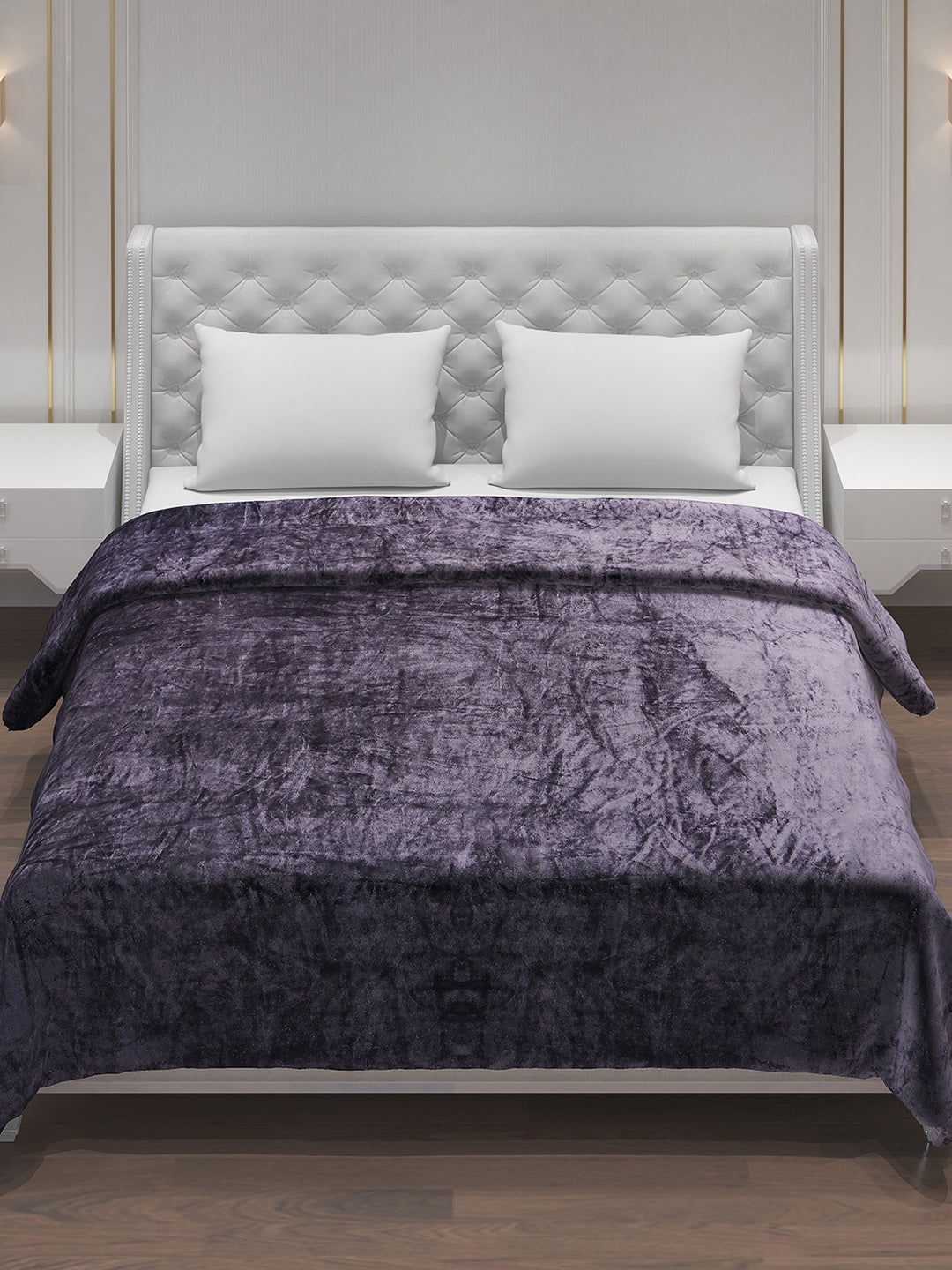 Solid Polyester Double Bed Blanket for AC Room