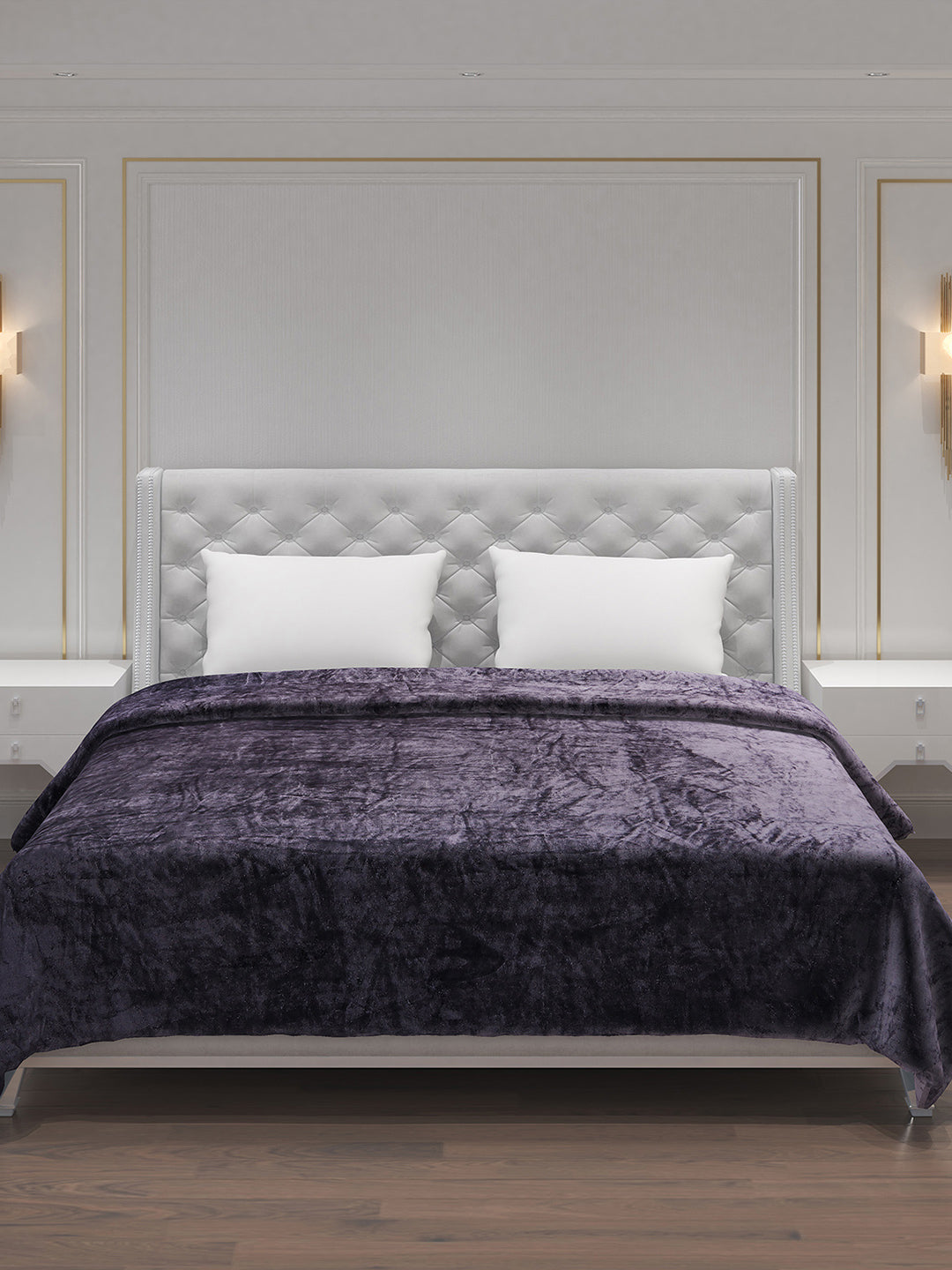 Solid Polyester Double Bed Blanket for AC Room