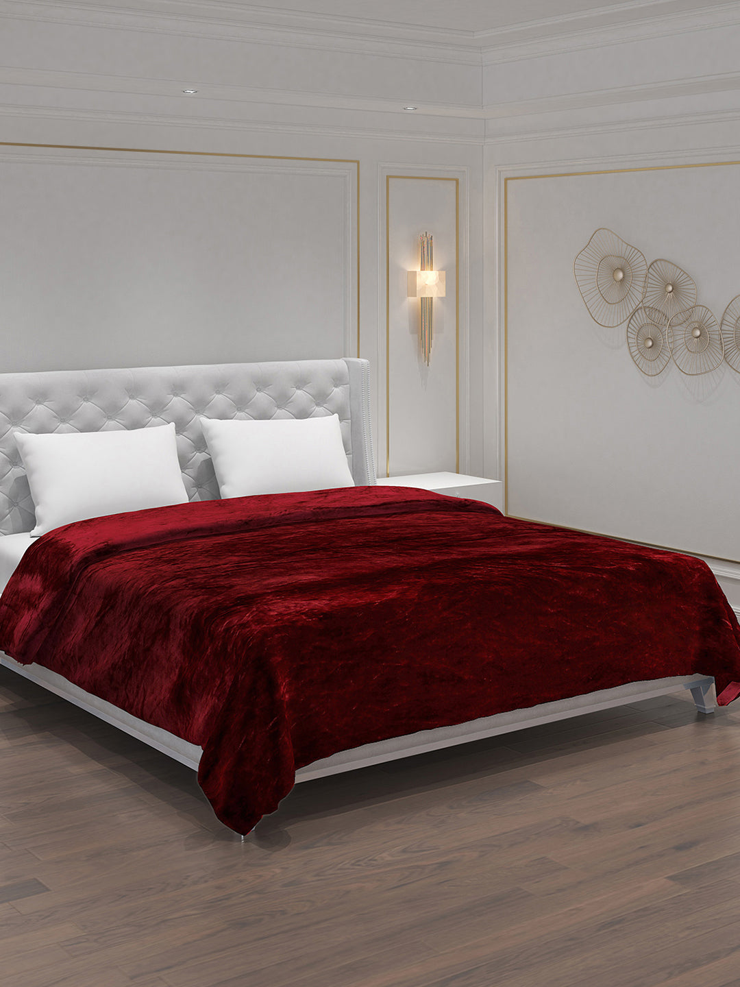Solid Polyester Double Bed Blanket for AC Room