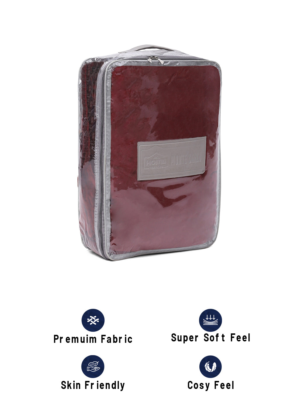 Solid Polyester Double Bed Blanket for AC Room