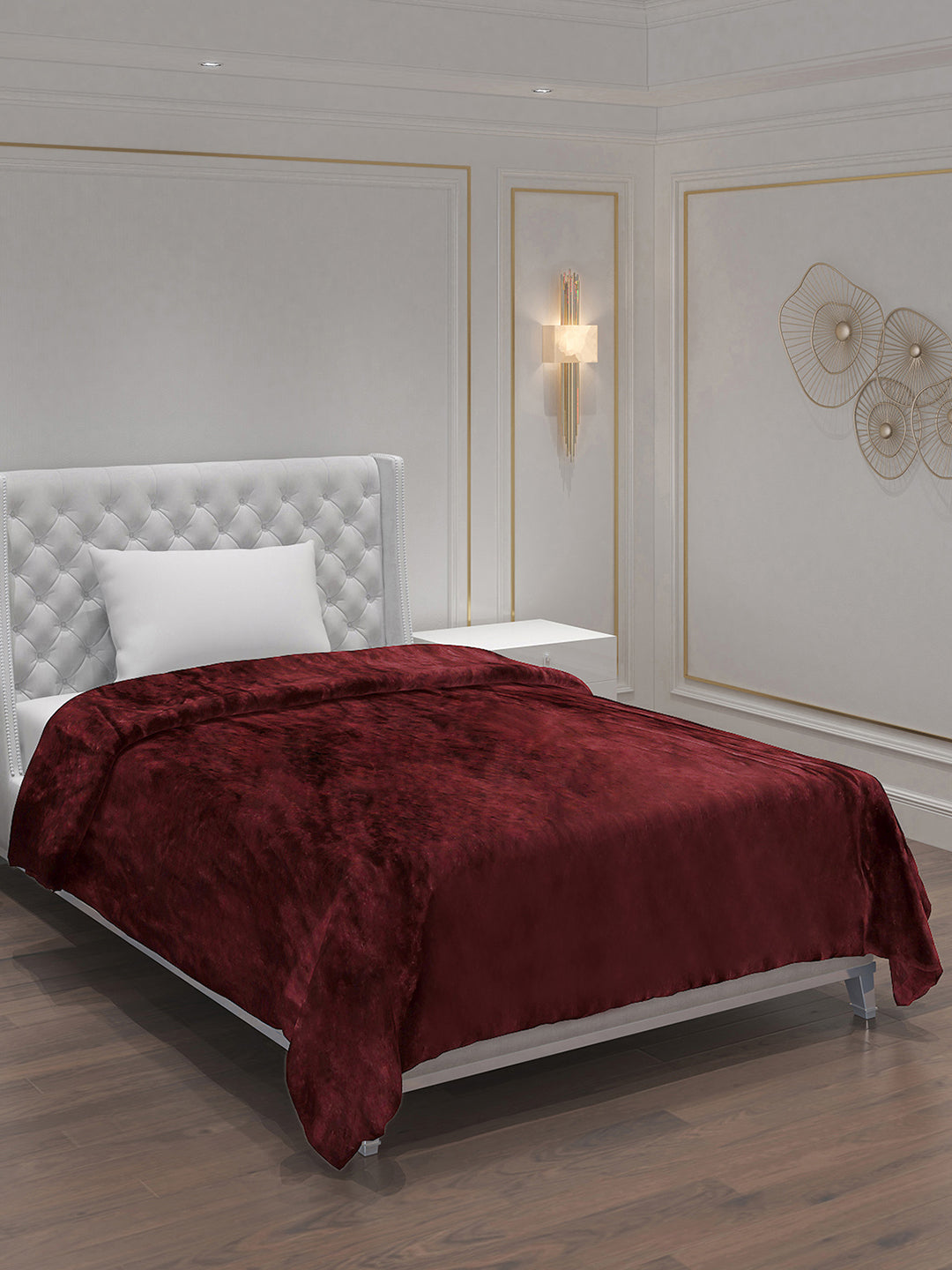 Solid 100% Polyester Single Bed Blanket for AC Room