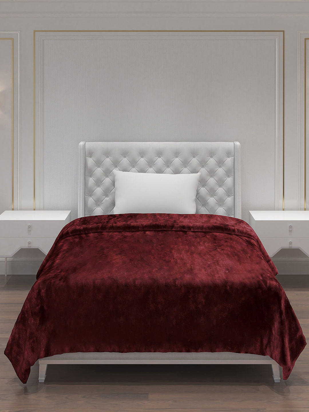 Solid 100% Polyester Single Bed Blanket for AC Room