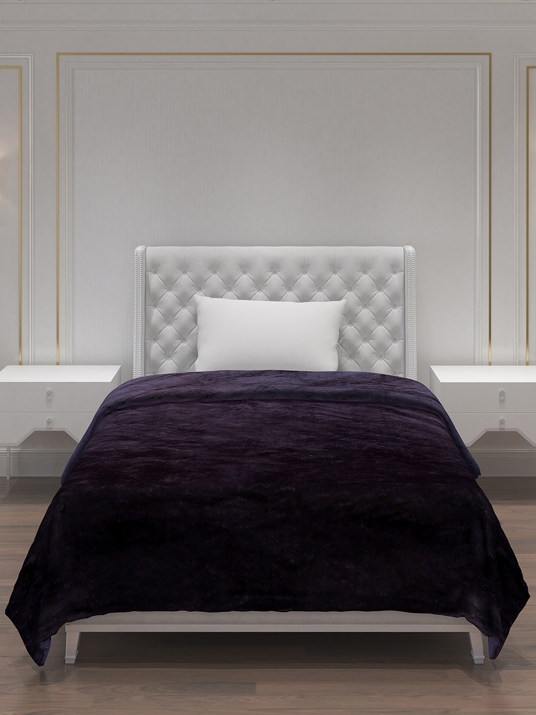 Solid Polyester Single Bed Blanket for AC Room