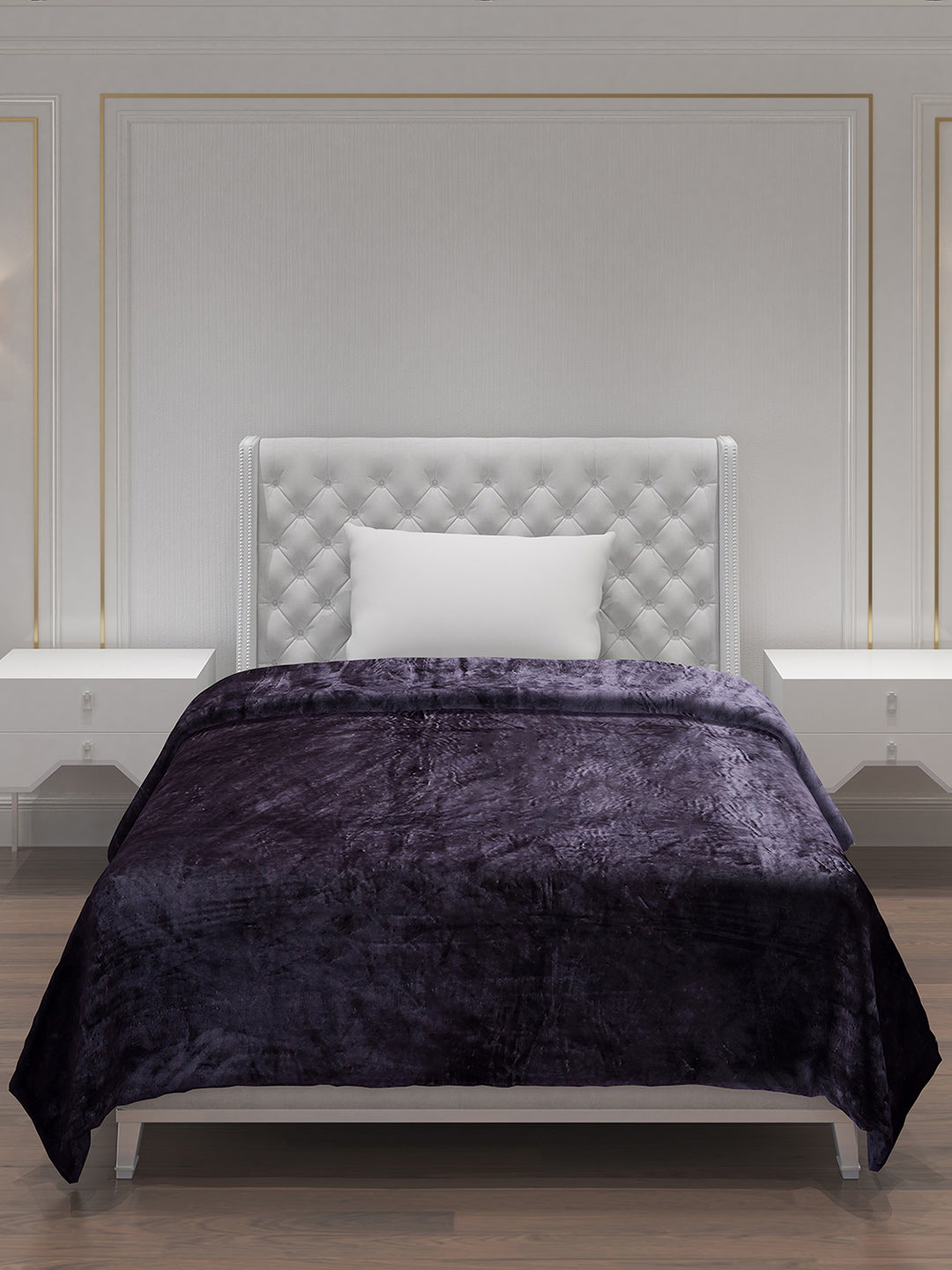 Solid Polyester Single Bed Blanket for AC Room