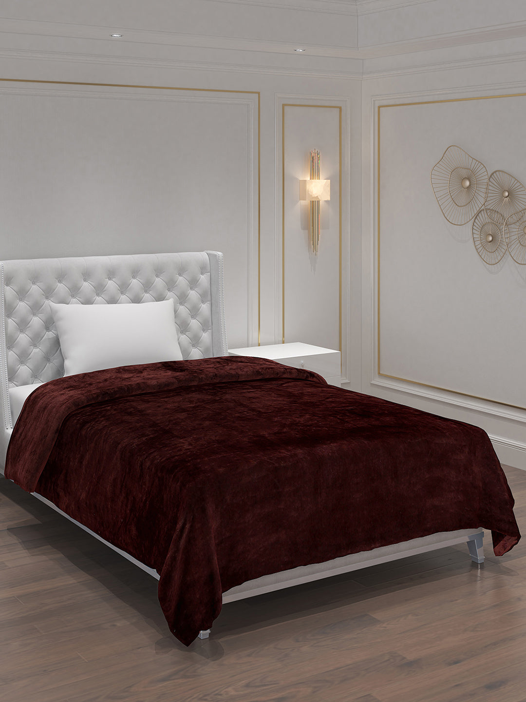 Solid 100% Polyester Single Bed Blanket for AC Room