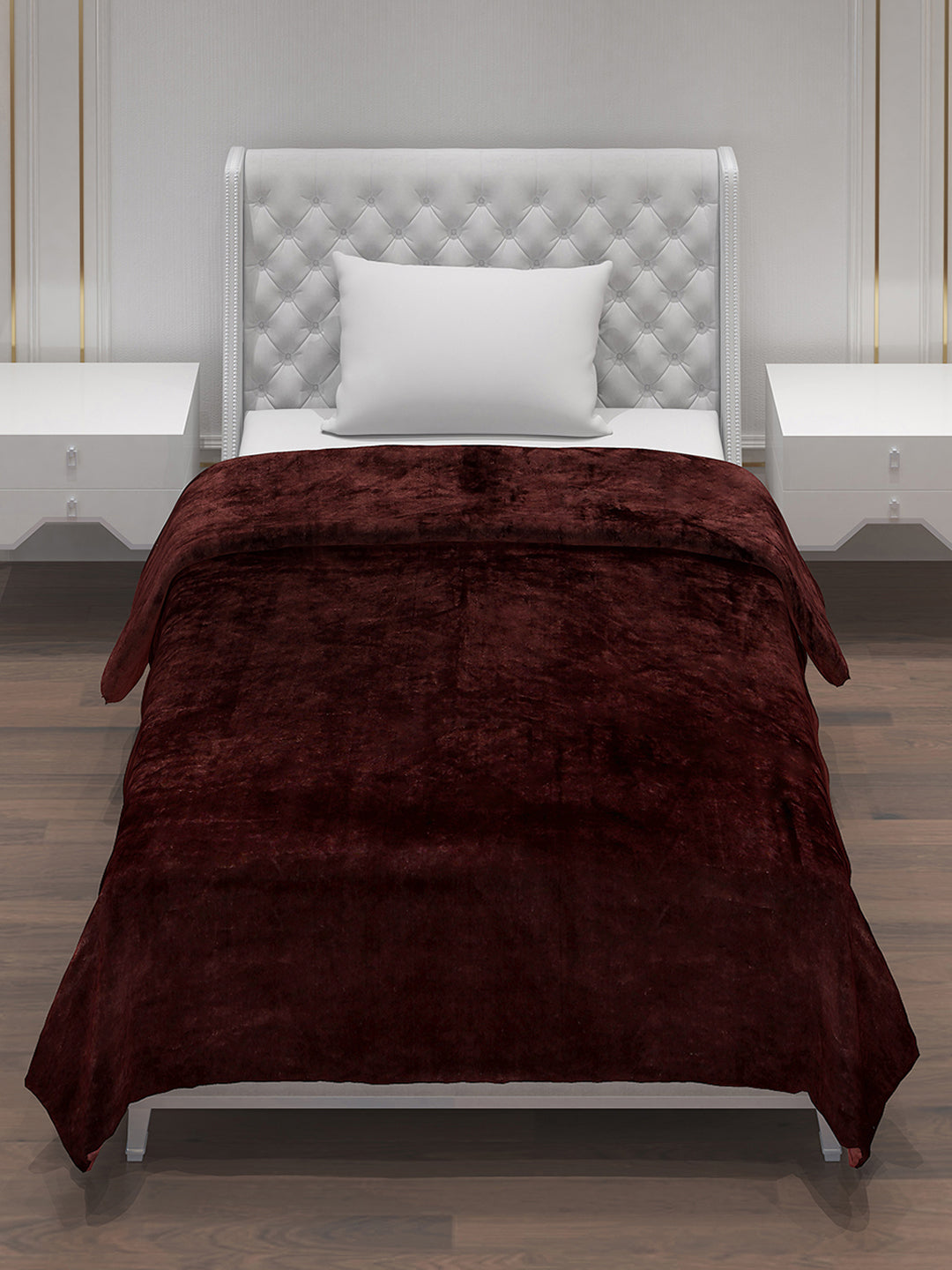 Solid 100% Polyester Single Bed Blanket for AC Room