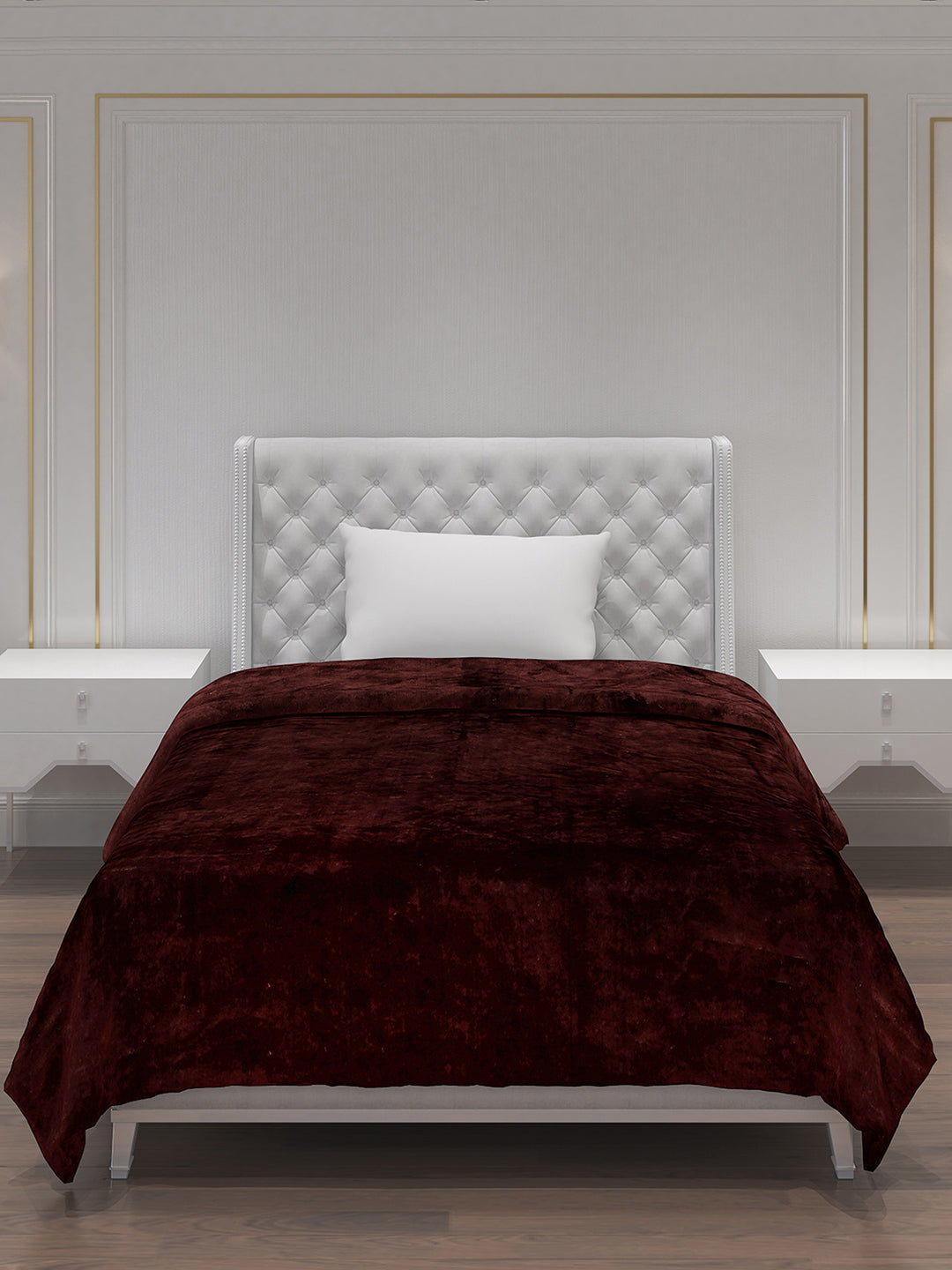 Solid 100% Polyester Single Bed Blanket for AC Room