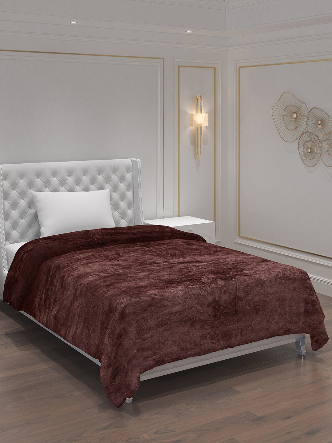 Solid Polyester Single Bed Blanket for AC Room