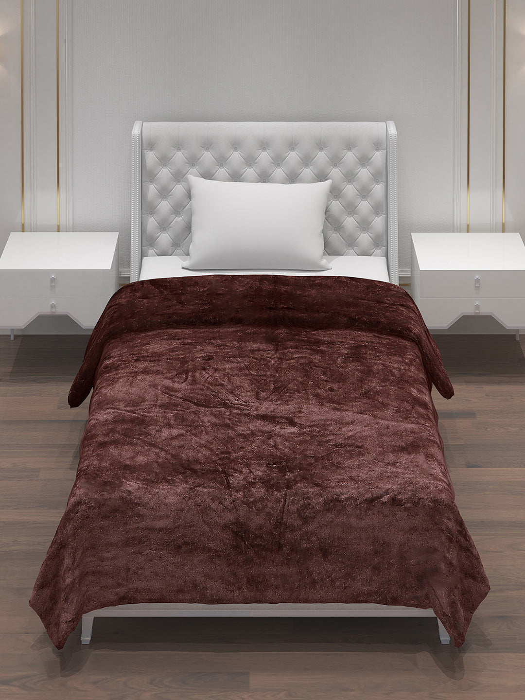 Solid Polyester Single Bed Blanket for AC Room