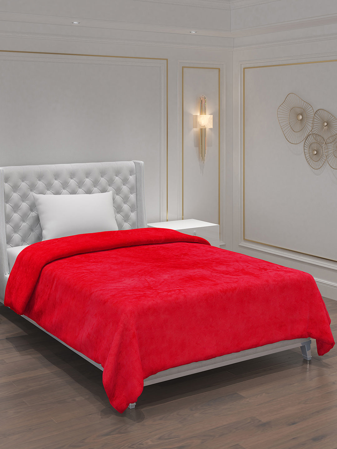 Solid 100% Polyester Single Bed Blanket for AC Room