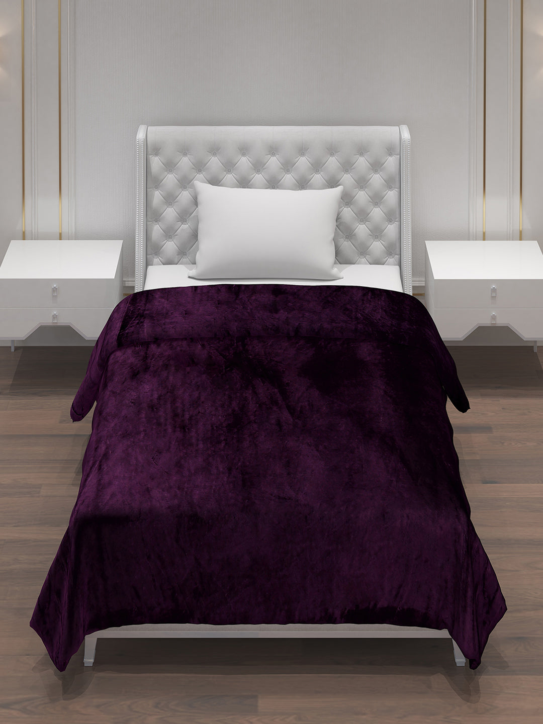 Solid Polyester Single Bed Blanket for AC Room