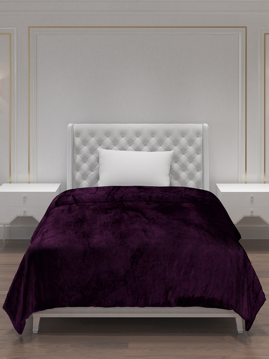 Solid Polyester Single Bed Blanket for AC Room