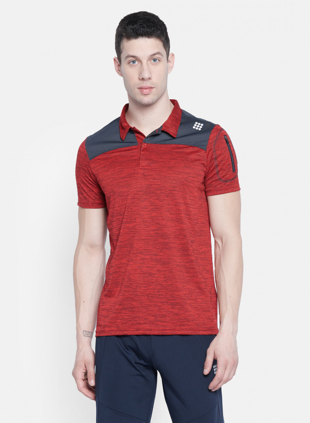 Rock.it Men Red Self Design T-Shirt