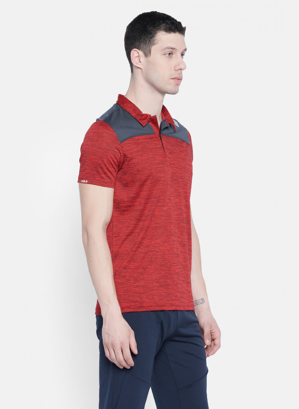 Rock.it Men Red Self Design T-Shirt