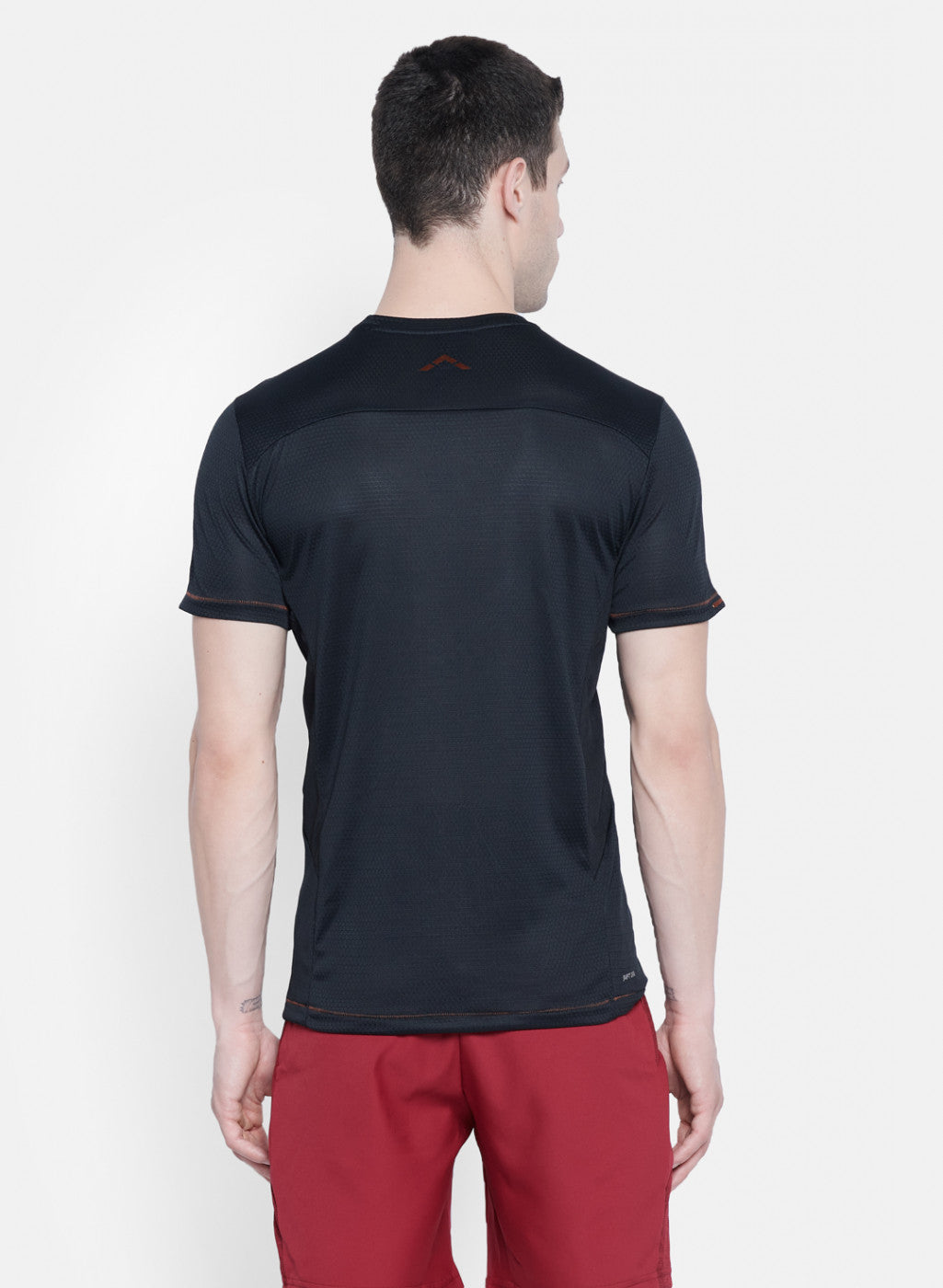 Rock.it Men Black Self Design T-Shirt