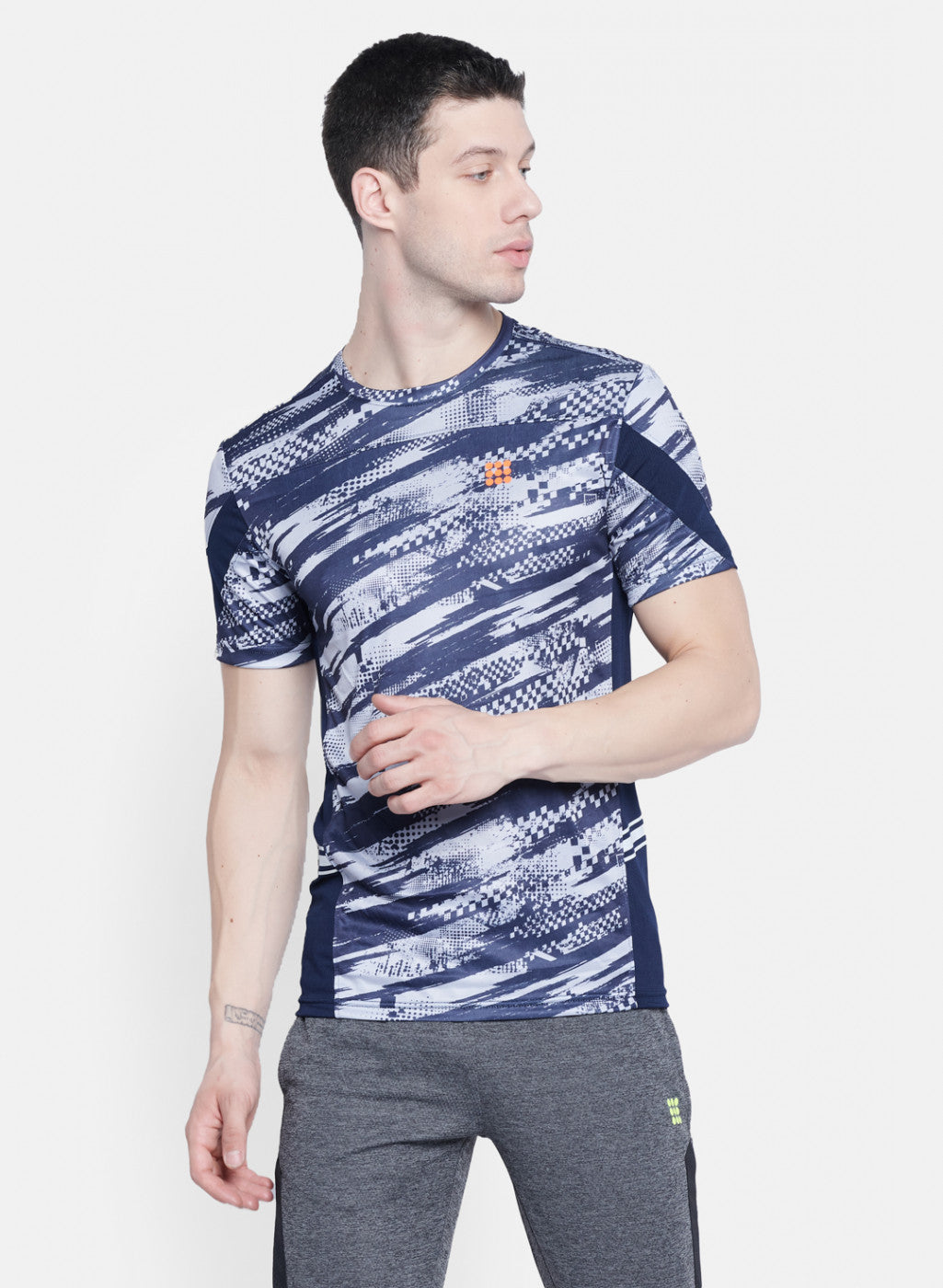 Rock.it Men Navy Blue Printed T-Shirt