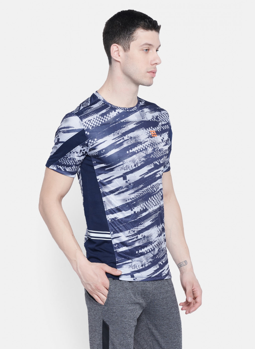 Rock.it Men Navy Blue Printed T-Shirt