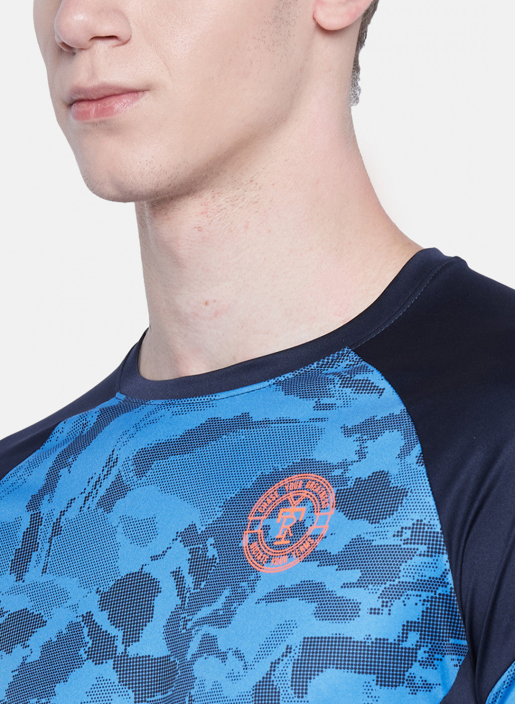 Rock.it Men Blue Self Design T-Shirt