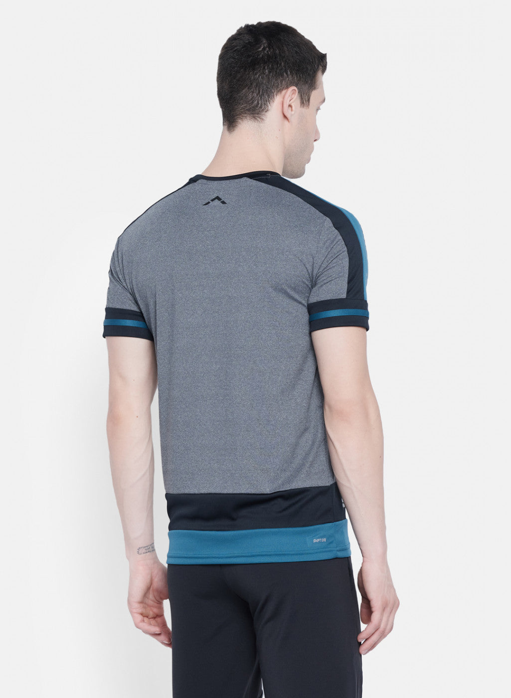 Rock.it Men Grey Self Design T-Shirt