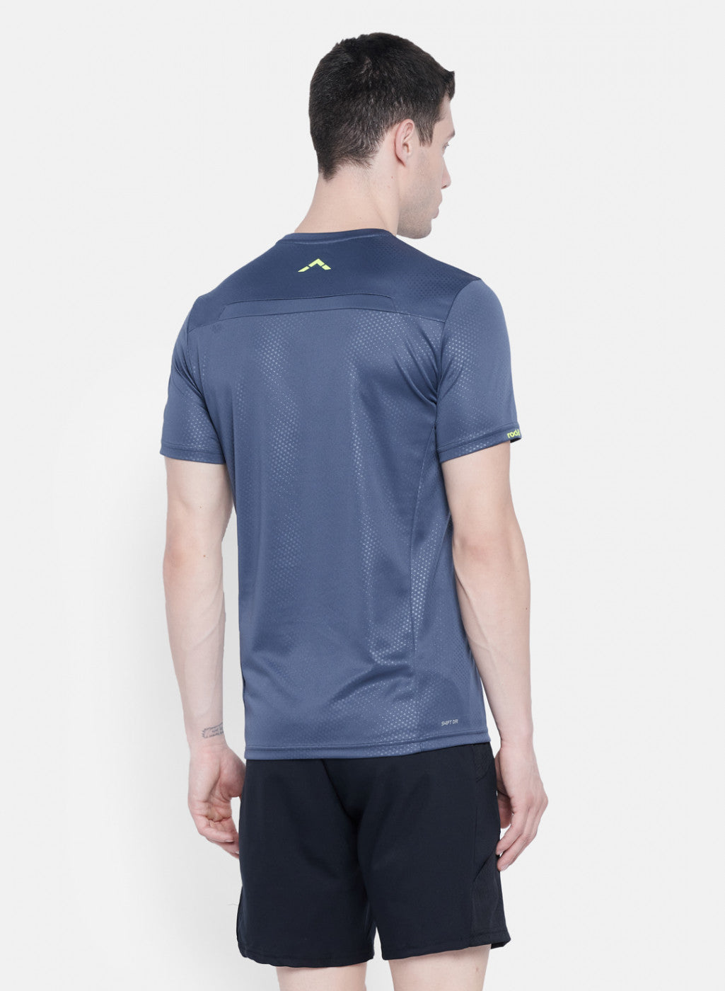 Rock.it Men Grey Self Design T-Shirt