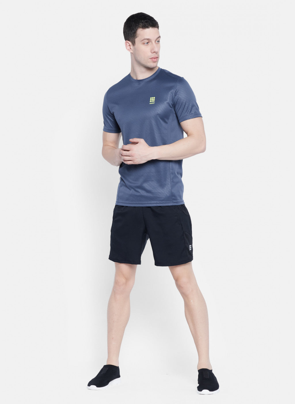 Rock.it Men Grey Self Design T-Shirt