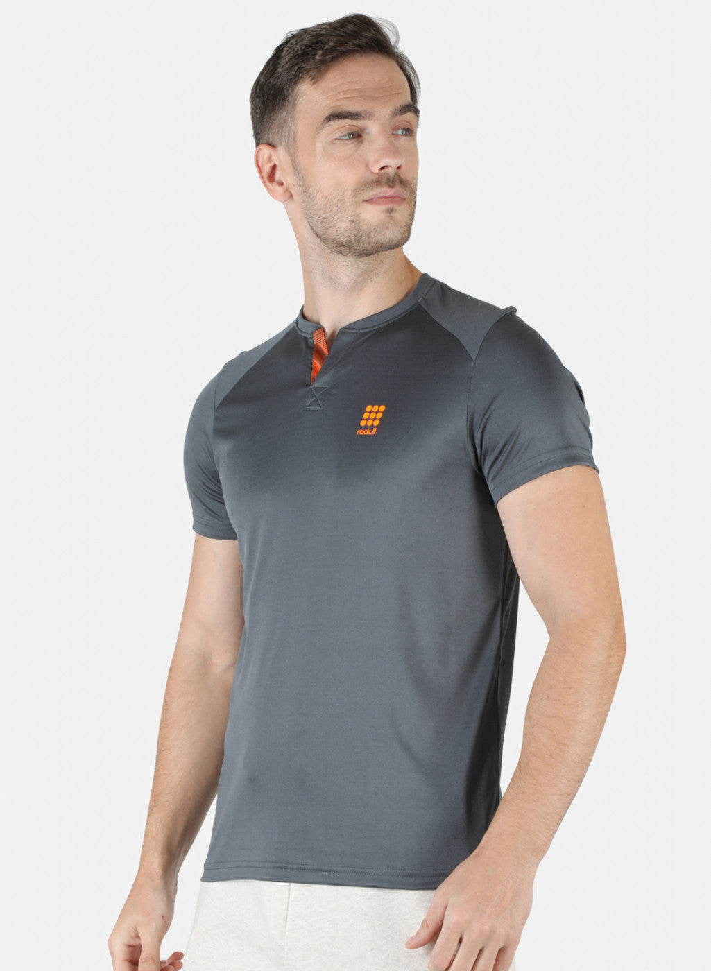 Rock.it Men Grey Plain T-Shirt
