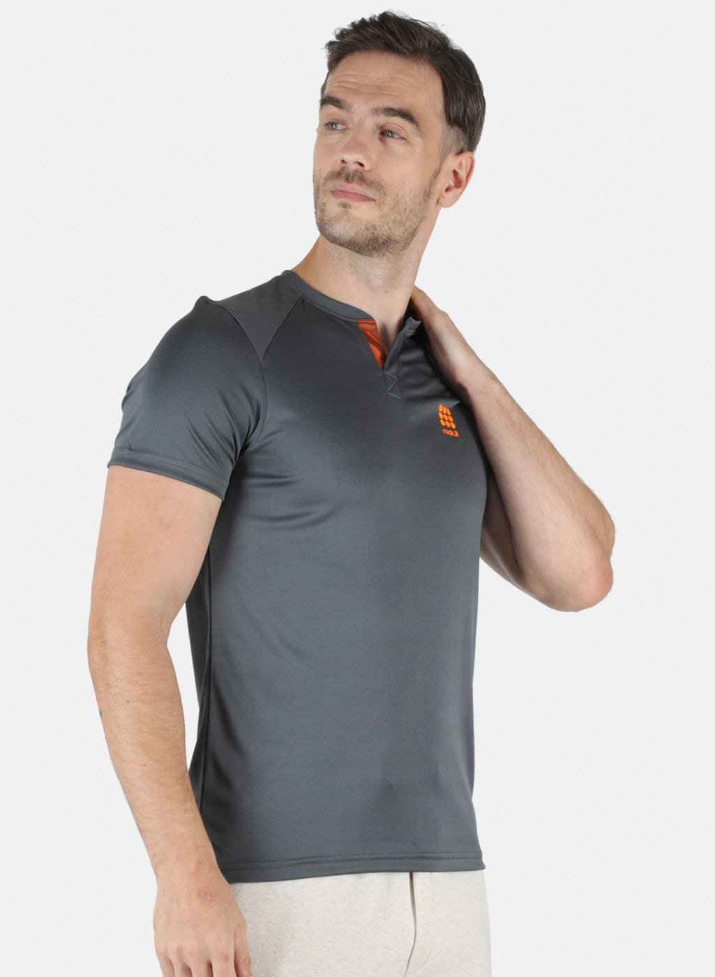 Rock.it Men Grey Plain T-Shirt