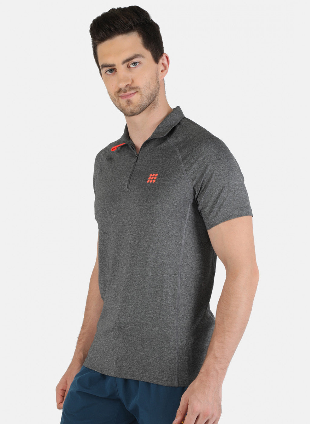 Rock.it Grey Regular Fit Full Sleeve Collar Neck T-Shirt