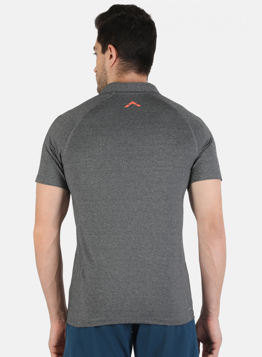 Grey Regular Fit Full Sleeve Collar Neck T-Shirt