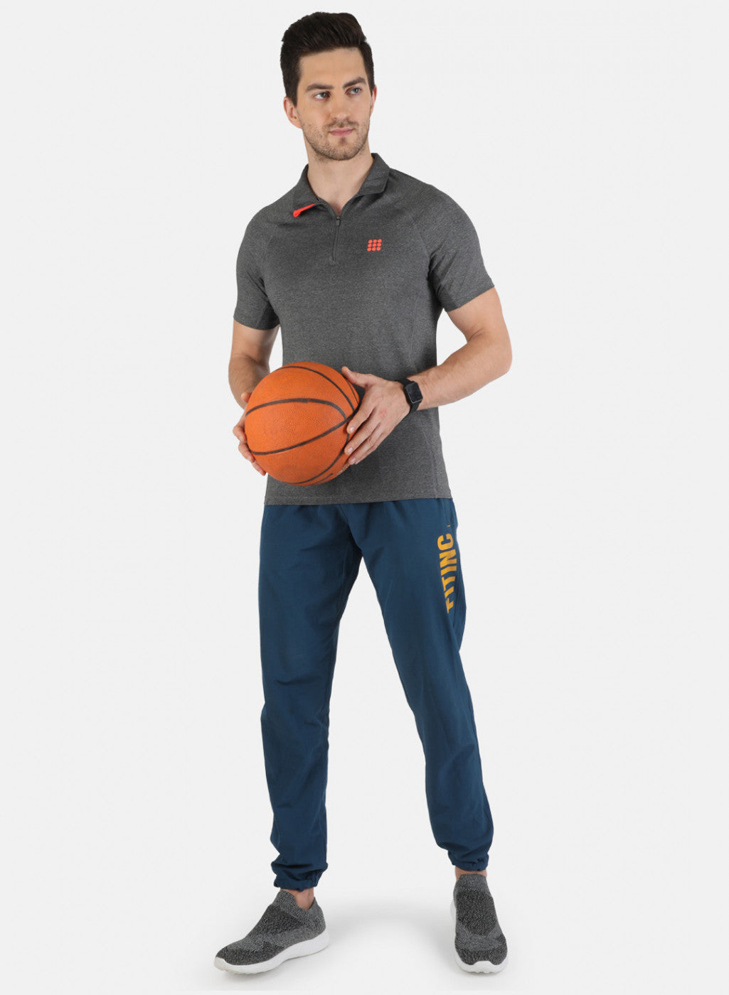 Rock.it Grey Regular Fit Full Sleeve Collar Neck T-Shirt