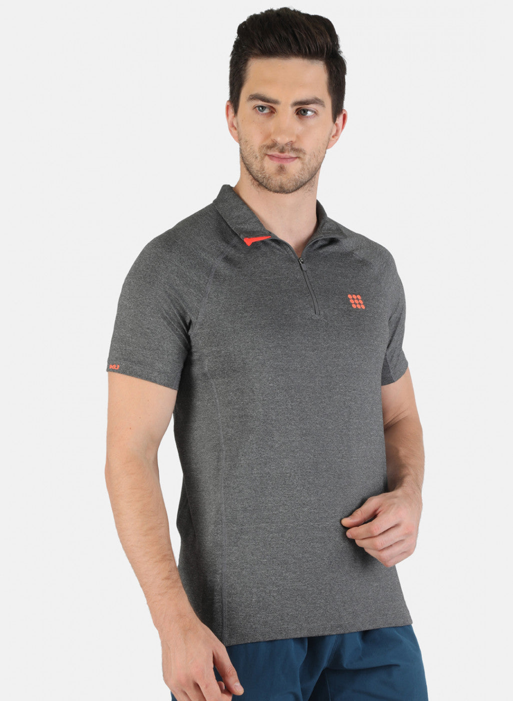 Rock.it Grey Regular Fit Full Sleeve Collar Neck T-Shirt
