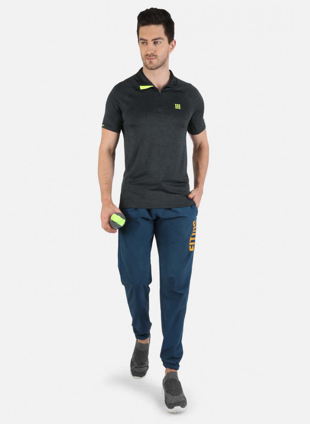 Rock.it Grey Regular Fit Full Sleeve Collar Neck T-Shirt