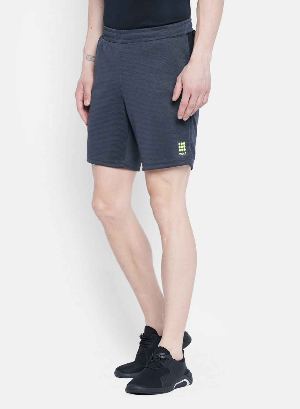 Rock.it Men Grey Self Design Short