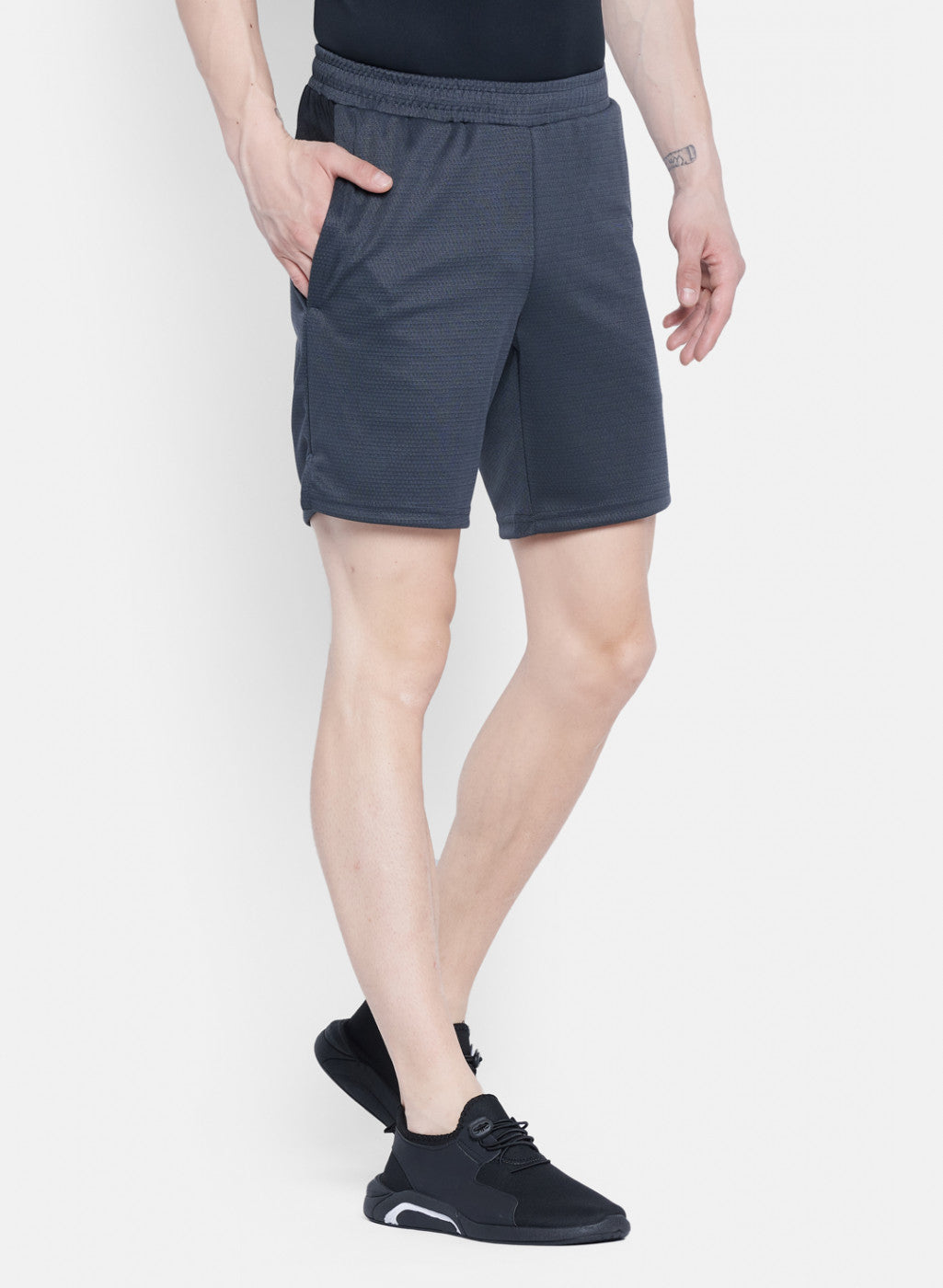Rock.it Men Grey Self Design Short