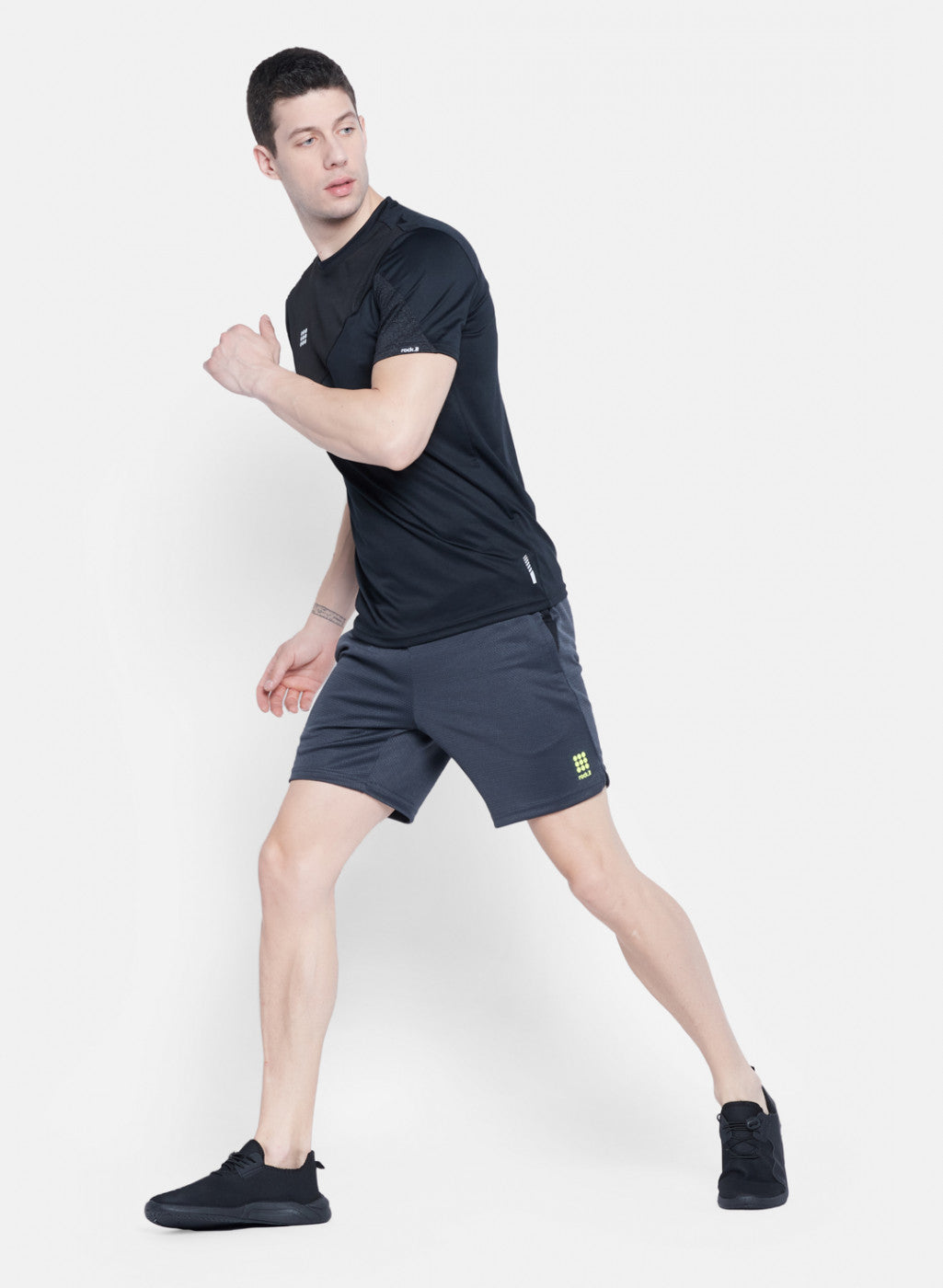 Rock.it Men Grey Self Design Short