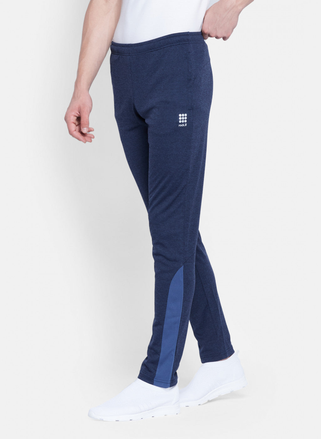 Rock.it Men Navy Blue Self Design Lower