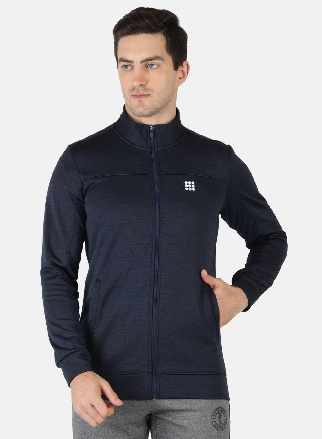 Rock.it Men Navy Blue Solid Sweatshirt