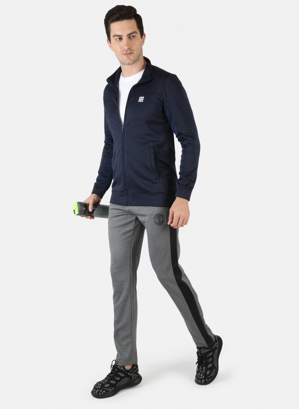 Rock.it Men Navy Blue Solid Sweatshirt