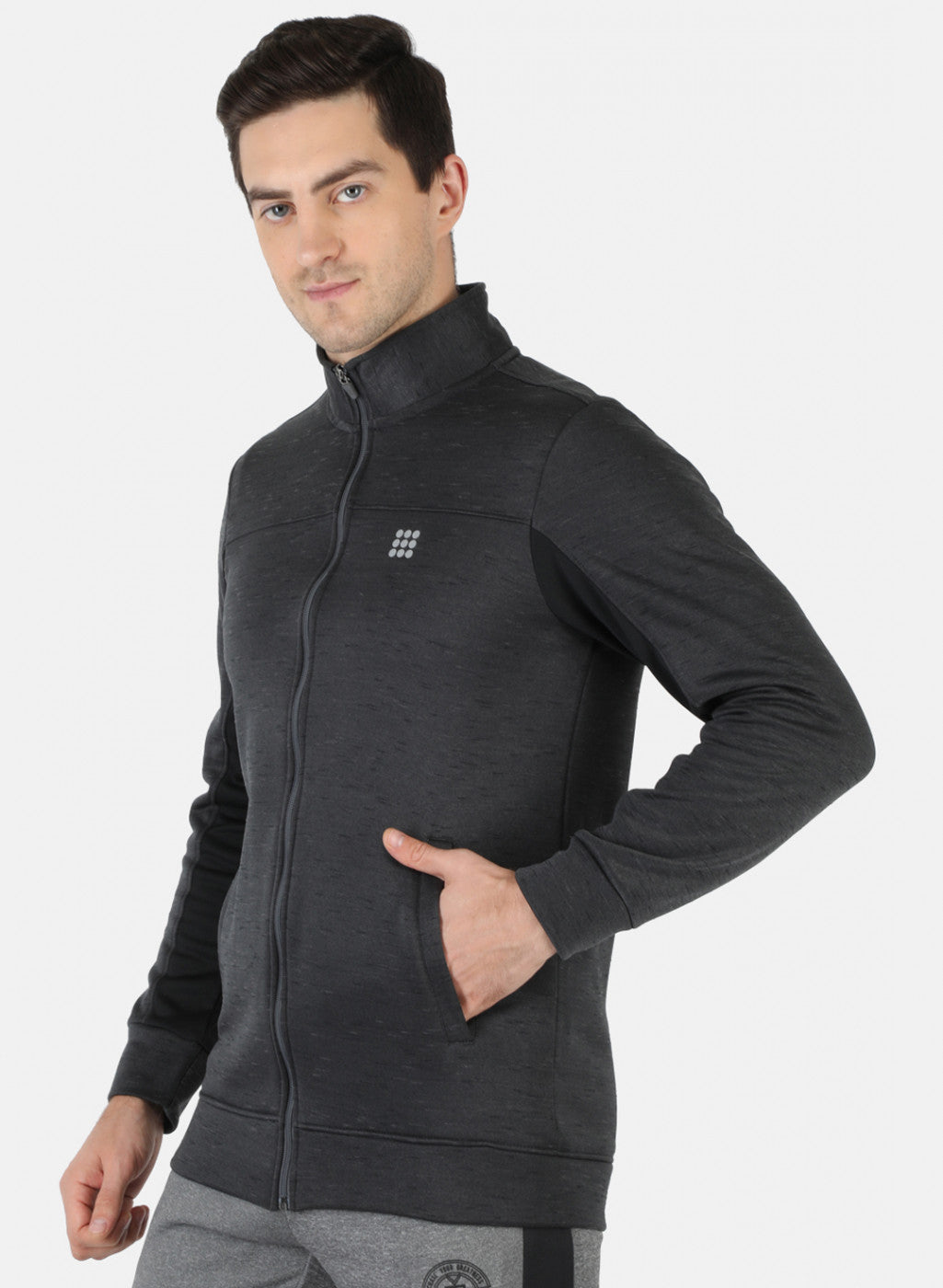 Rock.it Men Grey Solid Sweatshirt