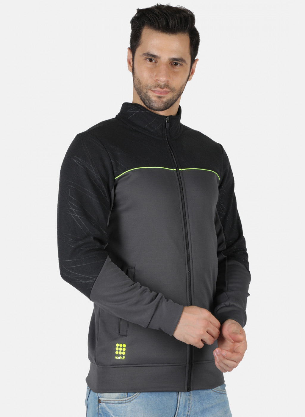 Rock.it Grey Regular Fit Full Sleeve Collar Neck Sweatshirt