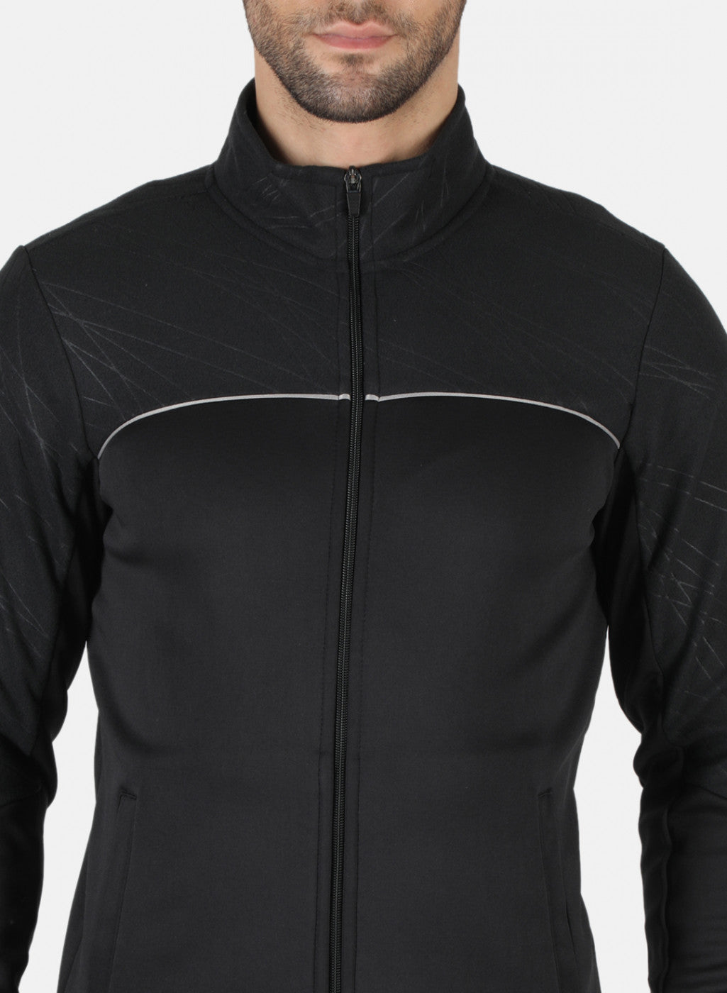 Rock.it Black Regular Fit Full Sleeve Collar Neck Sweatshirt